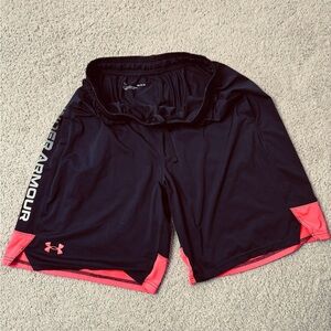 Under Armour Black and Orange Athletic Shorts